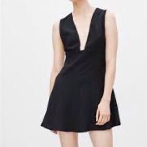 Wilfred Aritzia Montbrun Faux Suede Plunge Neck Dress Size 8